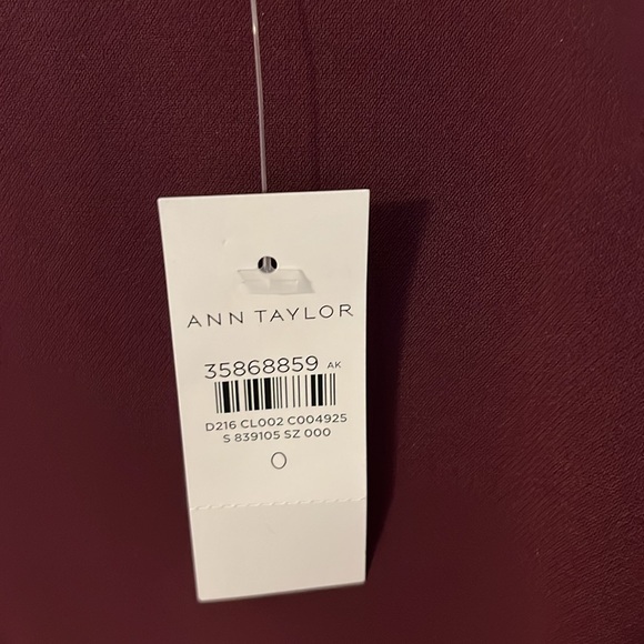 Ann Taylor Chain Belted Sheath dress. Plum size 0 NWT - Picture 4 of 8
